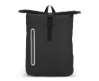 Rolltop rugzak van PU met reflecterende details 20L kleur zwart