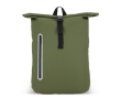 Rolltop rugzak van PU met reflecterende details 20L kleur olijfgroen