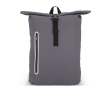 Rolltop rugzak van PU met reflecterende details 20L kleur grijs