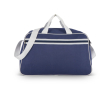 Ruime reis- en sporttas met korte en lange handgrepen 30L kleur wit/blauw