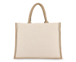 Katoenen tas met jute zijkanten en bodem 320 g/m² kleur beige