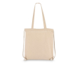 Tas en gym koordrugzak van OEKO-TEX katoen 140 g/m² kleur beige