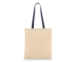 Katoenen tas met gekleurde hengsels OEKO-TEX 140 g/m² kleur donkerblauw