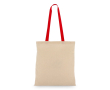 Katoenen tas met gekleurde hengsels OEKO-TEX 140 g/m² kleur rood