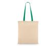 Katoenen tas met gekleurde hengsels OEKO-TEX 140 g/m² kleur groen