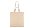 Katoenen tas OEKO-TEX in naturel kleur met dubbele hengsels 140 g/m² kleur beige