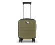 Compacte 14'' cabine-trolley met telefoonhouder in handvat kleur olijfgroen
