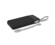 Powerbank van gerecycled plastic met snelladen 10.000mAh kleur zwart