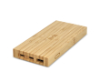 Powerbank van bamboe met drie verschillende poorten 8.000 mAh kleur naturel