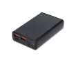 Snellaad-powerbank met twee verschillende poorten 10.000 mAh kleur zwart