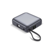 Powerbank met geïntegreerde kabels en snelladen 10.000mAh kleur donkergrijs