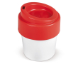 To-go beker met gekleurde deksel, 100% recyclebaar 240ml kleur rood