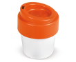 To-go beker met gekleurde deksel, 100% recyclebaar 240ml kleur oranje