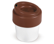 To-go beker met gekleurde deksel, 100% recyclebaar 240ml kleur bruin