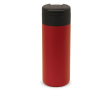 RVS fles met zwarte opklapbare dop 400ml kleur donkerrood