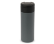 RVS fles met zwarte opklapbare dop 400ml kleur donkergrijs