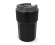 Dubbelwandige RVS takeaway beker met siliconen deksel 350ml kleur zwart