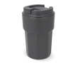 Dubbelwandige RVS takeaway beker met siliconen deksel 350ml kleur grijs