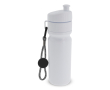 BPA-vrije sportfles met kleuraccent en riem 500ml kleur wit