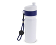 BPA-vrije sportfles met kleuraccent en riem 500ml kleur donkerblauw