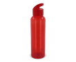 RPET fles in transparante kleuren met geometrisch handvat 600ml kleur rood