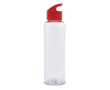 Transparante RPET fles met gekleurd geometrisch handvat 600ml kleur doorzichtig rood
