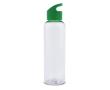 Transparante RPET fles met gekleurd geometrisch handvat 600ml kleur doorzichtig limoen groen
