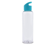 Transparante RPET fles met gekleurd geometrisch handvat 600ml kleur turkoois