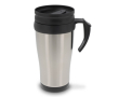 Dubbelwandige RVS beker met draaggreep 350ml kleur zilver