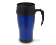 Dubbelwandige RVS beker met draaggreep 350ml kleur blauw