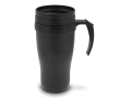 Dubbelwandige RVS beker met draaggreep 350ml kleur zwart