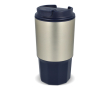 RVS meeneembeker met afsluitbare deksel 450 ml kleur donkerblauw