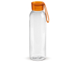 Plastic fles met dop en gekleurd draaghandvat 600ml kleur doorzichtig oranje