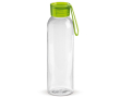 Plastic fles met dop en gekleurd draaghandvat 600ml kleur doorzichtig limoen groen