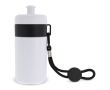 Witte BPA-vrije bidon met draagkoord 500ml kleur wit/zwart