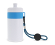 Witte BPA-vrije bidon met draagkoord 500ml kleur lichtblauw