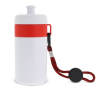 Witte BPA-vrije bidon met draagkoord 500ml kleur rood