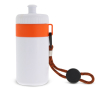 Witte BPA-vrije bidon met draagkoord 500ml kleur oranje