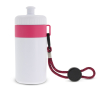 Witte BPA-vrije bidon met draagkoord 500ml kleur roze