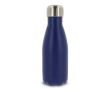 Dubbelwandige RVS fles met zilveren dop 260ml kleur donkerblauw