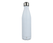 Fles van gerecycled roestvrij staal met zilveren dop 750 ml kleur wit