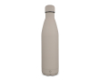 Fles van gerecycled roestvrij staal met logo 750 ml kleur beige
