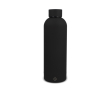 Thermosfles 500 ml van gerecycled roestvrij staal met lekvrije sluiting kleur zwart