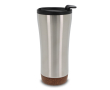 Dubbelwandige takeaway beker met kurkdetail op de bodem 480ml kleur zilver