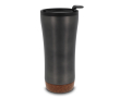 Dubbelwandige takeaway beker met kurkdetail op de bodem 480ml kleur titanium