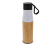 RVS fles met bamboedetails en koord 500ml kleur wit
