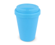 Felle kleuren herbruikbare plastic takeaway beker 250ml kleur lichtblauw