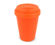 Felle kleuren herbruikbare plastic takeaway beker 250ml kleur oranje
