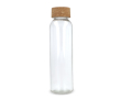 Klassieke fles van gerecycled glas met kurken dop 500 ml kleur doorzichtig