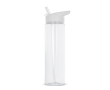 Transparante RPET fles met opvouwbare rietjesdop kleur wit